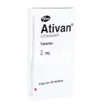 Ativan  Lorazepam 2 mg 40 Tabs.