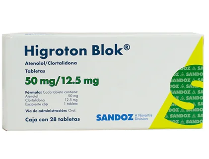 HIGROTON BLOK ATENOLOL CLORTALIDONA 50MG/12.5MG 28TABS