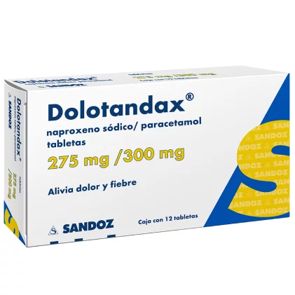 DOLOTANDAX NAPROXENO S&Oacute;DICO / PARACETAMOL 275+300MG 12 Tabs