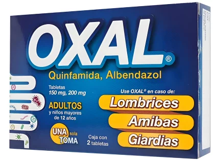 Oxal Albendazole quinfamide Generic 150mg 200 mg 2 Tabs